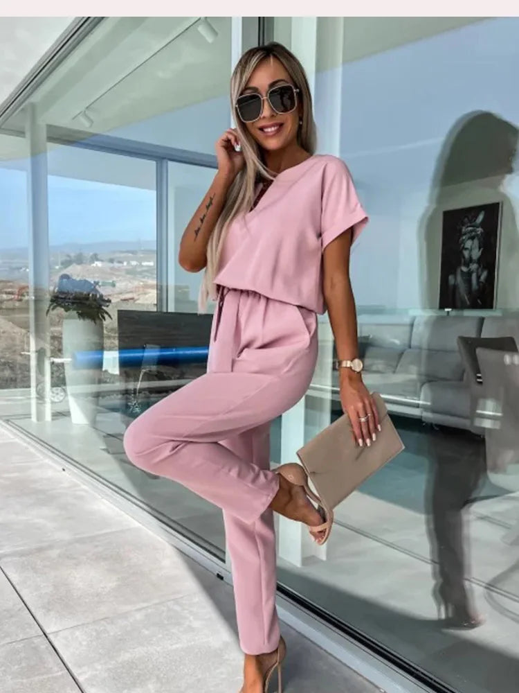 Dorothea - Tuta jumpsuit con cintura